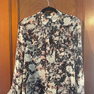 Dark floral silk top
